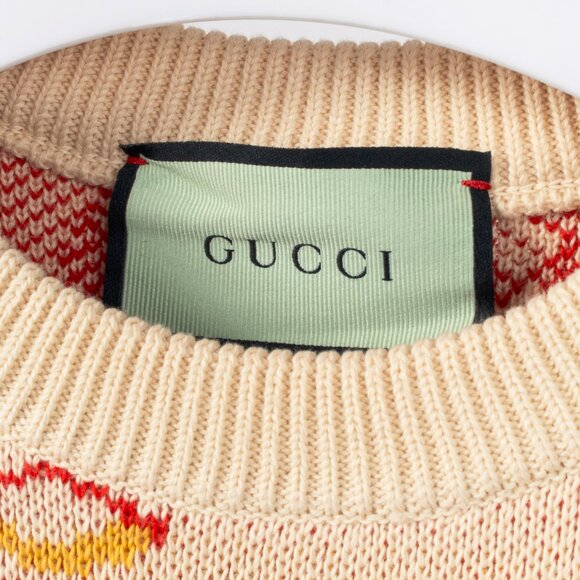 Gucci Les Pommes Beige Wool-Blend Oversized Sweater - Picture 6 of 11